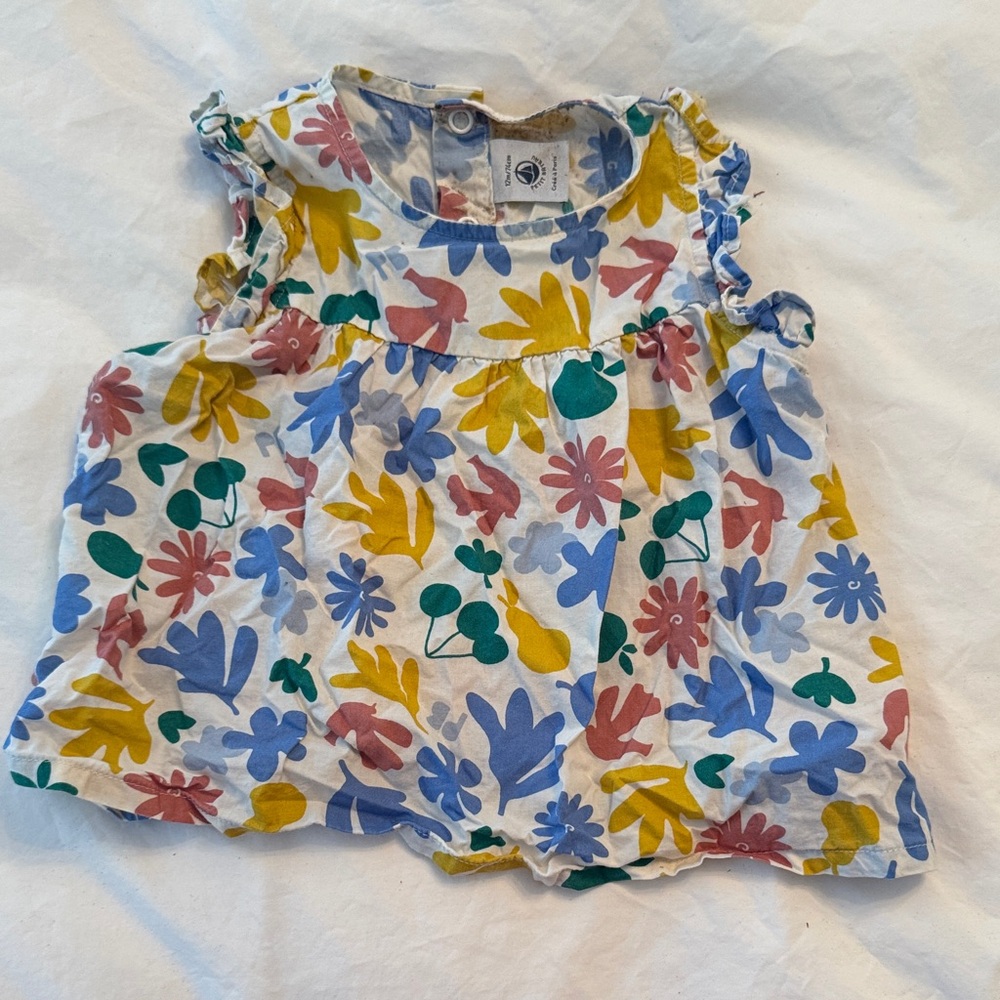 Petit Bateau Multicolor Floral Kids Blouse size 12M